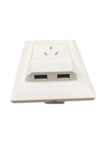 - Cambre 6958  Mod  Toma Usb  2 X 2.3a            Blanco  S.xxi  / S.xxii / Bauhaus - - Nuevo:6960 3,1a