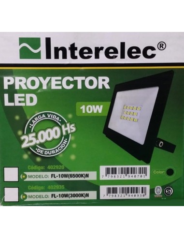 Interelec 402920 Proyector Ext Led _10w Negro 6400k (candil Pl9010-40) 401720  4000w