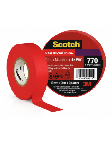 / 3m 770 Cinta Aisladora 19mm Pvc 18...