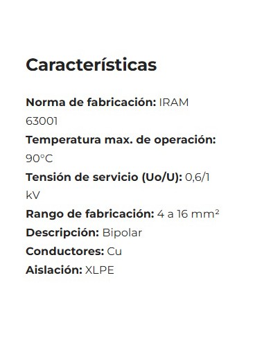 Imsa Etix Concentrico Mts. Cable 6.00...